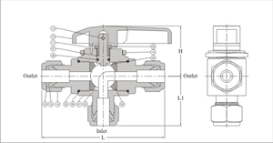 Picture of 3 WAY PANEL BALL VALVE (Tube End)
