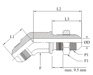 Picture of 45 DEGREE BULKHEAD ELBOW